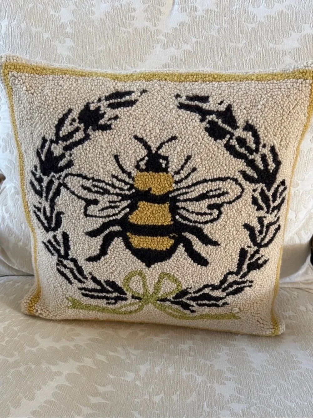 Ballard Designs, Napoleonic Bee Hand-Hooked Wool Pilliw